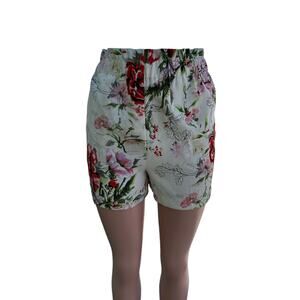 Dex Floral Paper Bag Waist Shorts Small